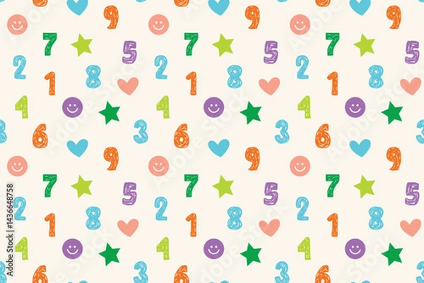 Obraz seamless pattern with numbers. vector illustration