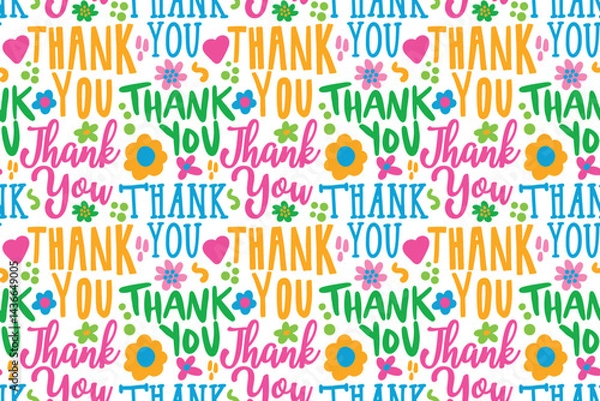 Obraz seamless pattern with thank you lettering. vector illustration