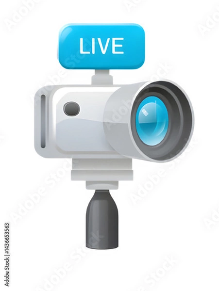Fototapeta Live stream cam icon on transparent background