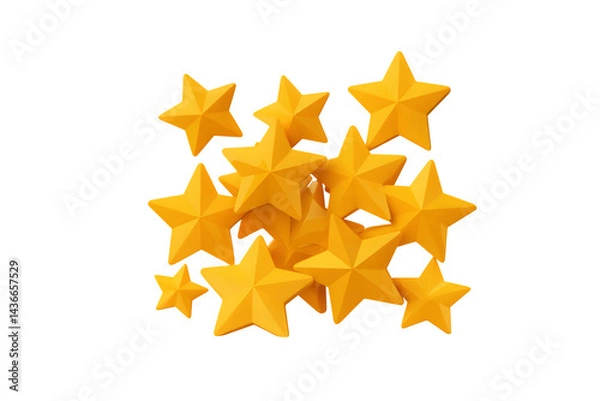 Fototapeta Yellow stars rating on transparent background