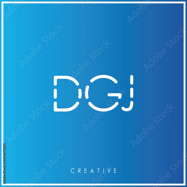 Fototapeta DGJ Creative Minimal monogram and logo. Elegant leaves. Modern design. Premium Vector latter logo design. Creative Logo. Vector Illustration logo. letters Logo. Brand Identity Logo. Company Logo.