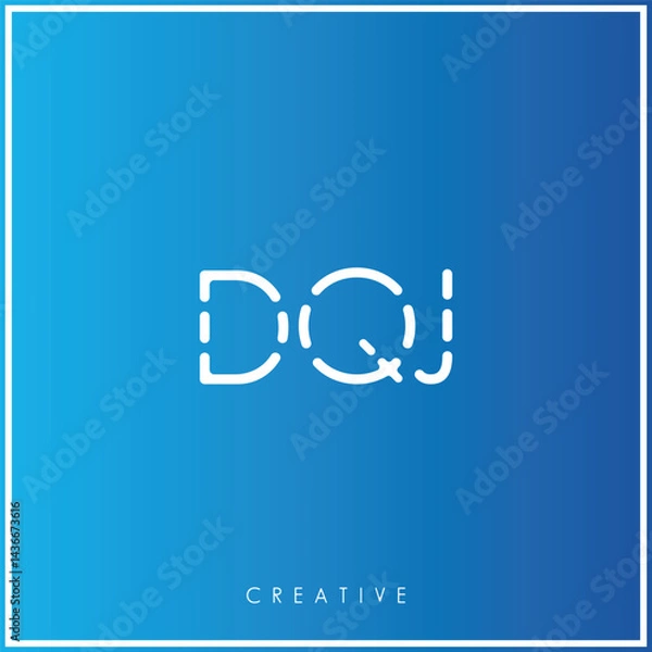 Fototapeta DQJ Creative Minimal monogram and logo. Elegant leaves. Modern design. Premium Vector latter logo design. Creative Logo. Vector Illustration logo. letters Logo. Brand Identity Logo. Company Logo.