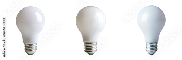 Fototapeta A set of LED light bulb close-up on a white background isolated on a transparent background