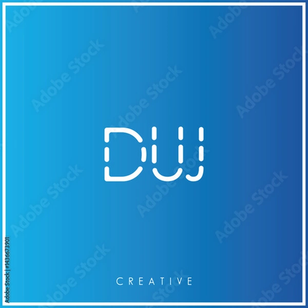 Fototapeta DUJ Creative Minimal monogram and logo. Elegant leaves. Modern design. Premium Vector latter logo design. Creative Logo. Vector Illustration logo. letters Logo. Brand Identity Logo. Company Logo.