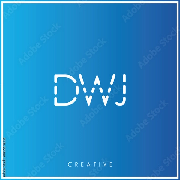 Fototapeta DWJ Creative Minimal monogram and logo. Elegant leaves. Modern design. Premium Vector latter logo design. Creative Logo. Vector Illustration logo. letters Logo. Brand Identity Logo. Company Logo.
