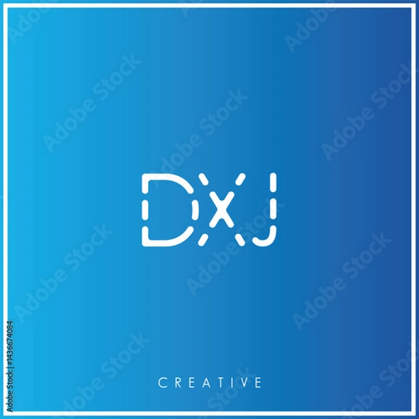 Fototapeta DXJ Creative Minimal monogram and logo. Elegant leaves. Modern design. Premium Vector latter logo design. Creative Logo. Vector Illustration logo. letters Logo. Brand Identity Logo. Company Logo.
