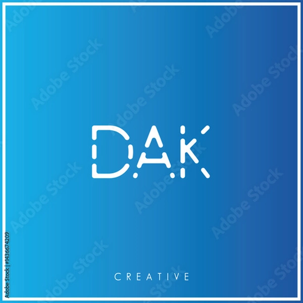 Fototapeta DAK Creative Minimal monogram and logo. Elegant leaves. Modern design. Premium Vector latter logo design. Creative Logo. Vector Illustration logo. letters Logo. Brand Identity Logo. Company Logo.