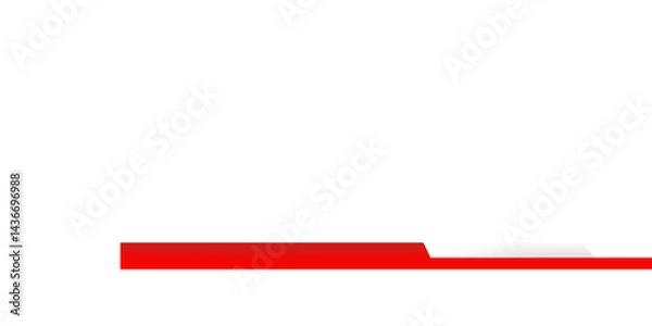 Fototapeta Red Creative Lower third Design on a Transparent Background	