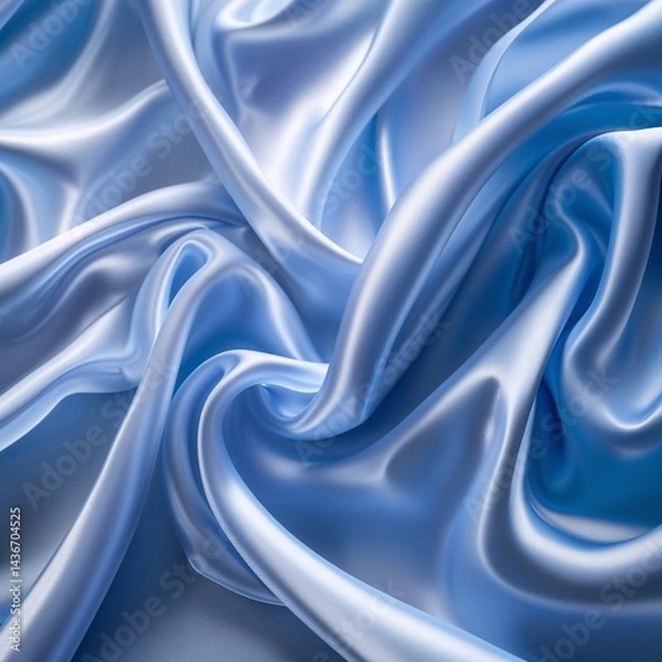 Fototapeta  a high-resolution image featuring luxurious, flowing  Royal Blue silk fabric. The texture should be smooth and soft with realistic highlights and shadows