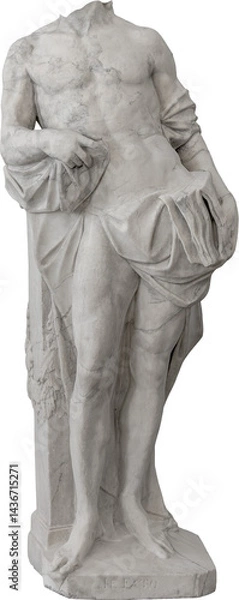 Obraz Old statue (18th century) from the "summer garden" in St. Petersburg. On a transparent background, png	