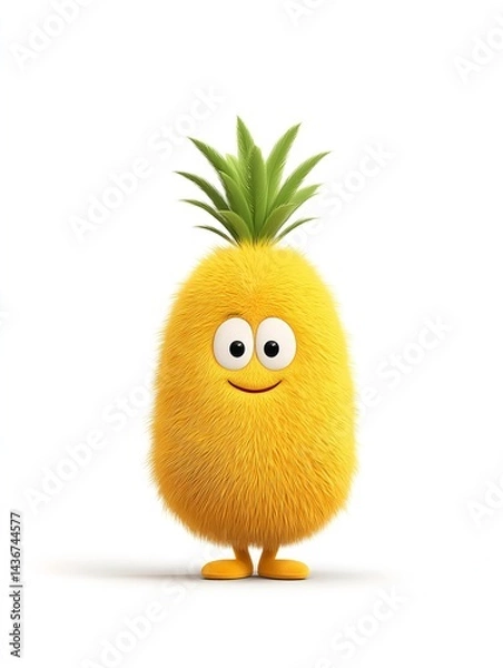 Obraz Cute pineapple character with fur