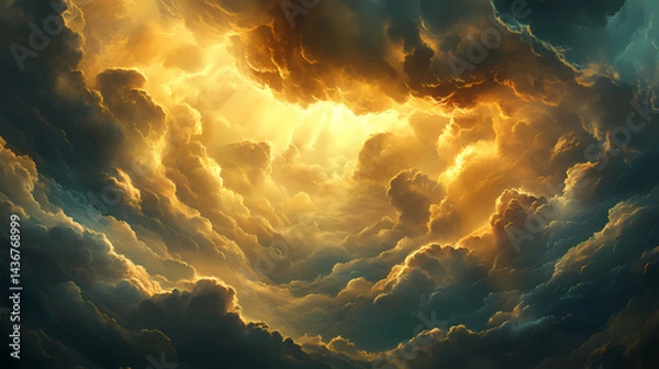 Fototapeta dramatic ethereal cloudscape light
