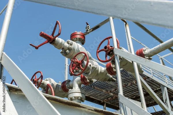 Fototapeta taps on the gas rig