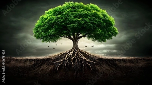 Fototapeta Tree of Life Symbolizing Interconnectedness and Nature's Harmony