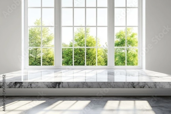 Fototapeta Interior room with large window