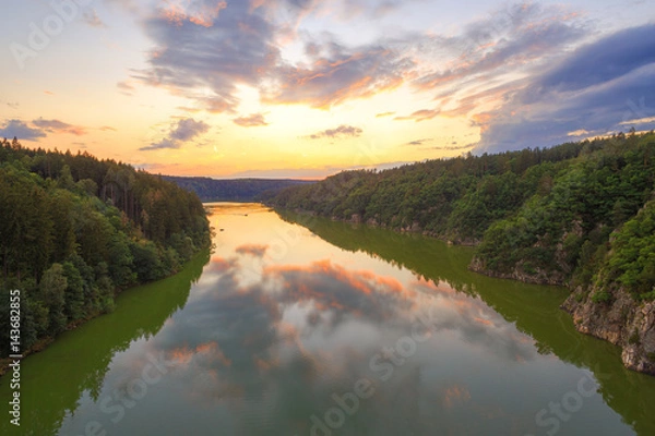Fototapeta The river Otava flows through the rocky coast in the South Bohemia region.