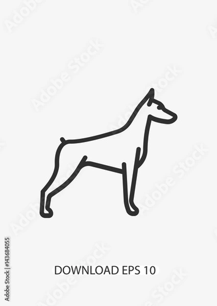 Obraz Doberman dog icon, Vector