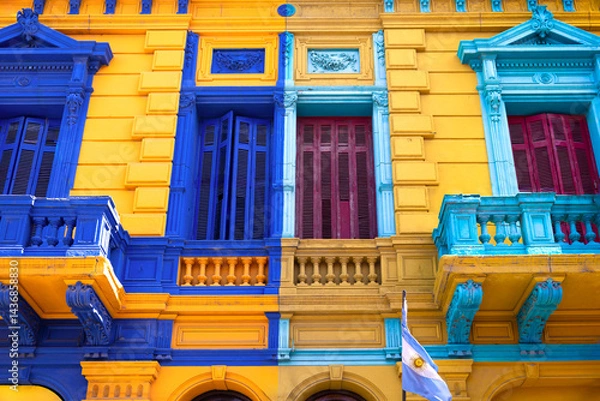 Obraz Argentina, colorful buildings of El Caminito, a popular tourist destination in Buenos Aires.