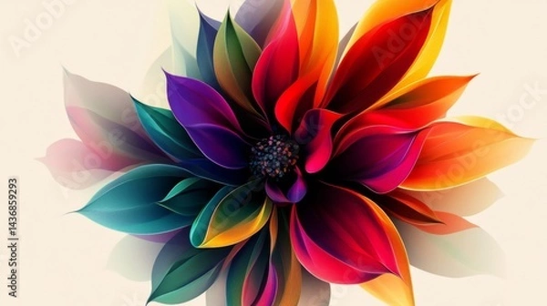 Obraz Vibrant Multicolored Flower Illustration