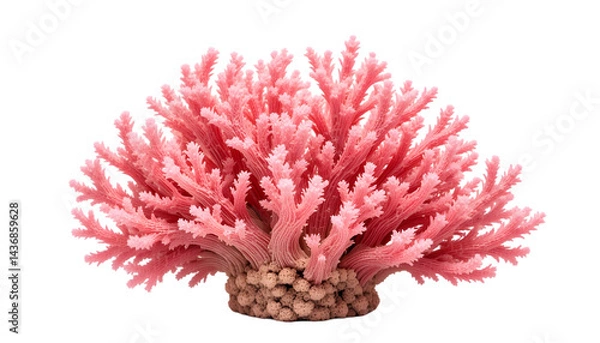 Fototapeta Pink Coral Isolated on White for Marine Life Concepts: Branching Structure of an Artificial Reef Element Imagery: Coral, Pink, Isolated, White, Marine, Life, Ocean, Reef

