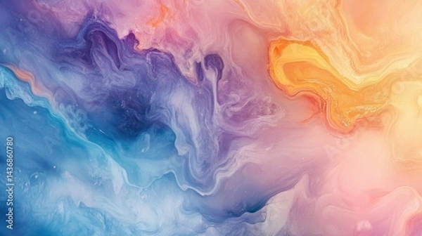 Fototapeta Abstract Fluid Art Painting with Vibrant Colors