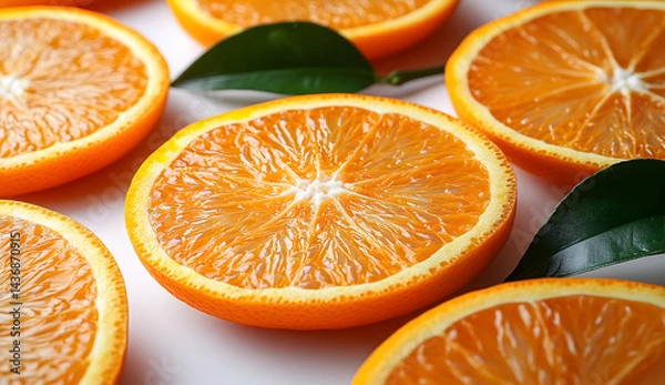 Obraz Fresh Orange Slices with Vibrant Color – A Refreshing Citrus Delight