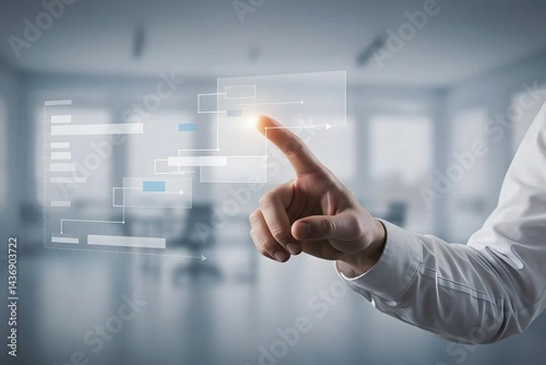 Fototapeta Project management schedule plan diagram business process optimisation concept. Generated AI