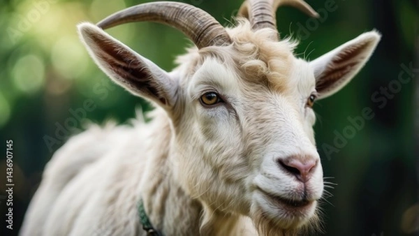 Fototapeta Funny Close-Up of Goats in Field – Comical Farm Animal Portrait