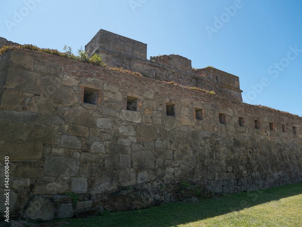 Obraz Historic fort of St John the Baptist in Foz do Douro, Porto, Portugal. Exterior walls and battlements, built in 1646 to 1653.