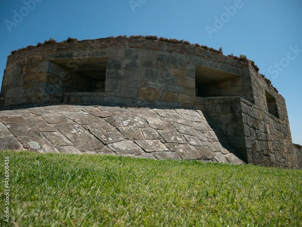 Obraz Ancient fort of St John the Baptist in Foz do Douro, Porto, Portugal. Exterior walls and battlements, built in 1646 to 1653.