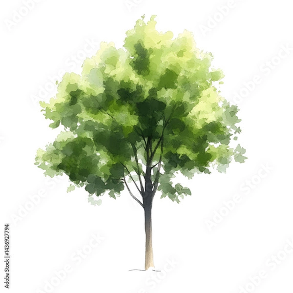 Fototapeta Green tree silhouette nature backdrop organic image