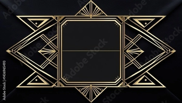 Obraz Art Deco Elegance – Intricate Gold Geometric Patterns