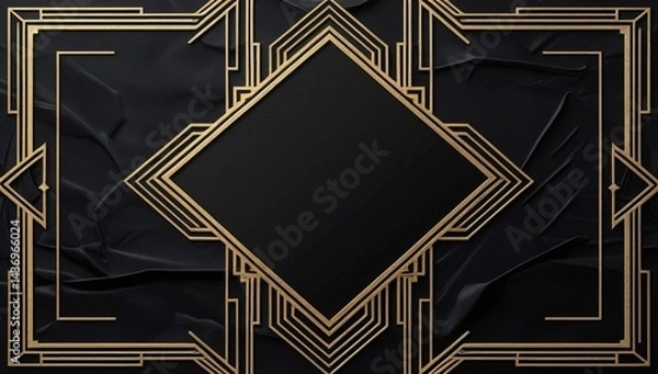 Obraz Art Deco Elegance – Intricate Gold Geometric Patterns
