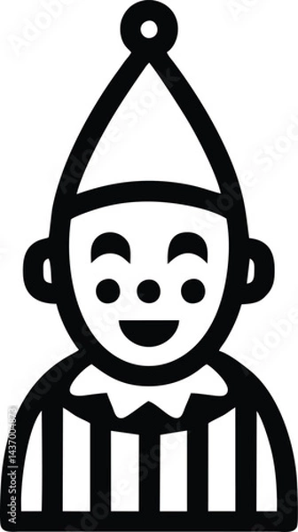 Obraz Cheerful clown icon with happy face