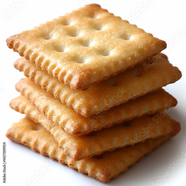Obraz Stacked crackers crispy snack food image