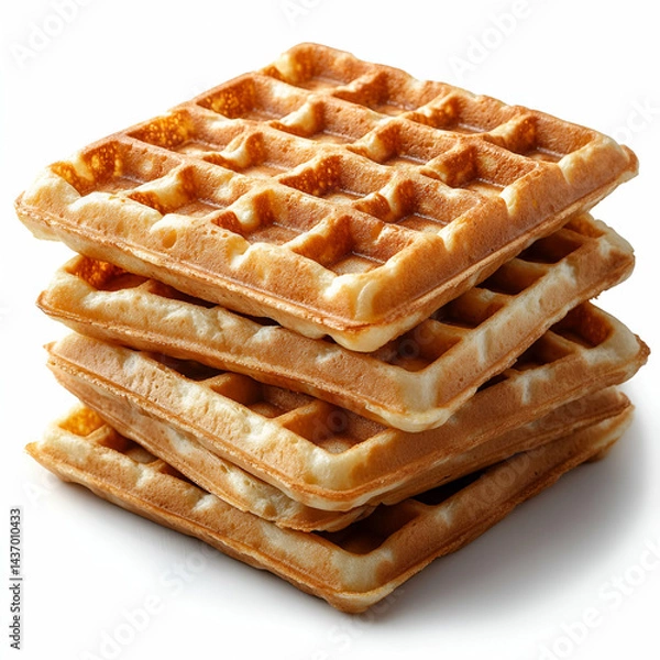 Obraz Stacked golden waffles