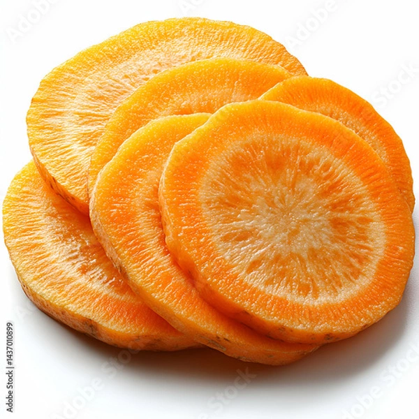 Obraz Stacked orange fruit slices closeup