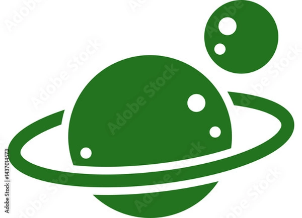 Obraz Planet with ring and moon