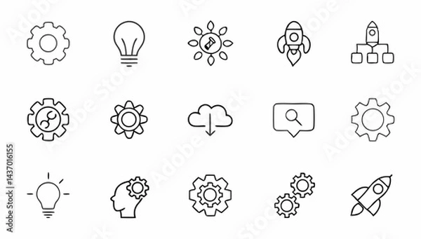 Fototapeta set of innovation related line icons  creativity   (1).eps
