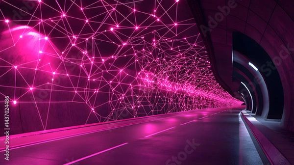 Obraz Visualizing cloud computing and decentralized systems digital space infographic tech environment global perspective data flow