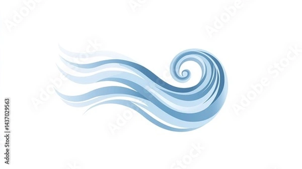 Obraz Abstract blue swirling wave design.