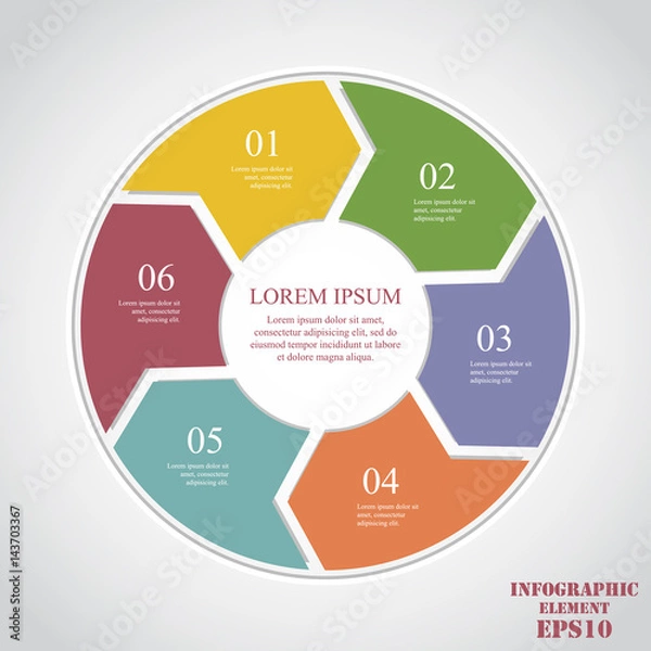 Obraz Circle elements for infographic. Business concept with 6 options, parts, steps or processes