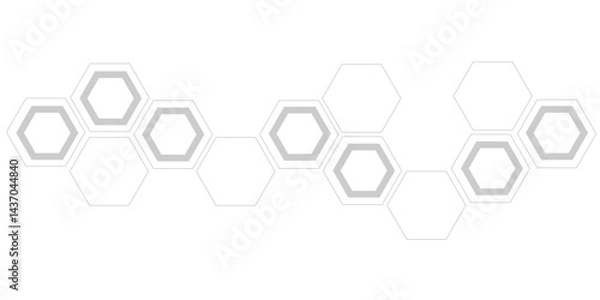 Fototapeta Minimalist High-Tech Concept Featuring a Seamless White and Grey Hexagon Grid Pattern, Perfect for Backgrounds, Web Design, and Innovative Digital Illustrations	