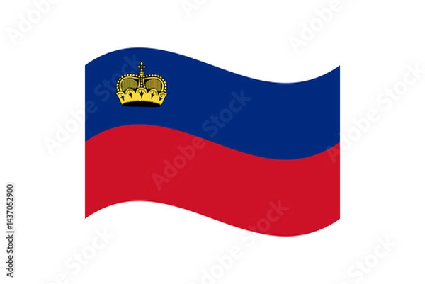 Fototapeta Flag of Liechtenstein. Liechtenstein wavy flag digital vector illustration. Fluttering flag.