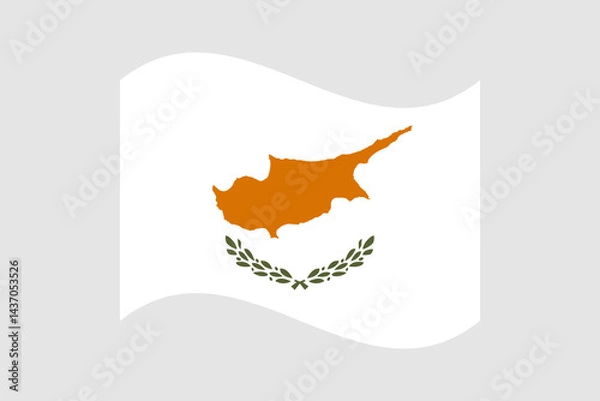 Fototapeta Flag of Cyprus. Cyprus wavy flag digital vector illustration. Fluttering flag.