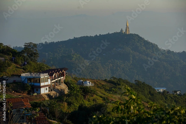 Obraz Village in the mountains  villagers  Landscape