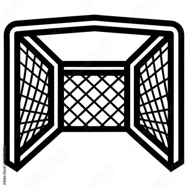 Fototapeta Soccer Goal Net Icon - Sports, Football, and Goal Scoring Illustration