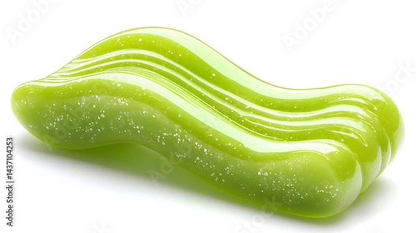 Fototapeta Abstract green glass sculpture with white specks and waves elegant design modern art object decorative piece artistic shape smooth surface unique craftsmanship