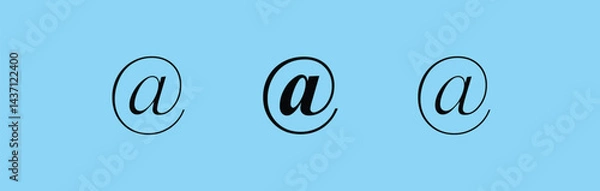 Fototapeta @ sign. At or Address sign icon symbol @ button. Vector illustration