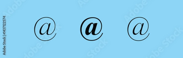 Fototapeta @ sign. At or Address sign icon symbol @ button. Vector illustration